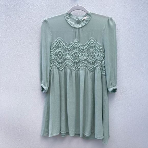 entro Dresses & Skirts - *50% OFF! Entro lace high neck mint green dress long sleeve